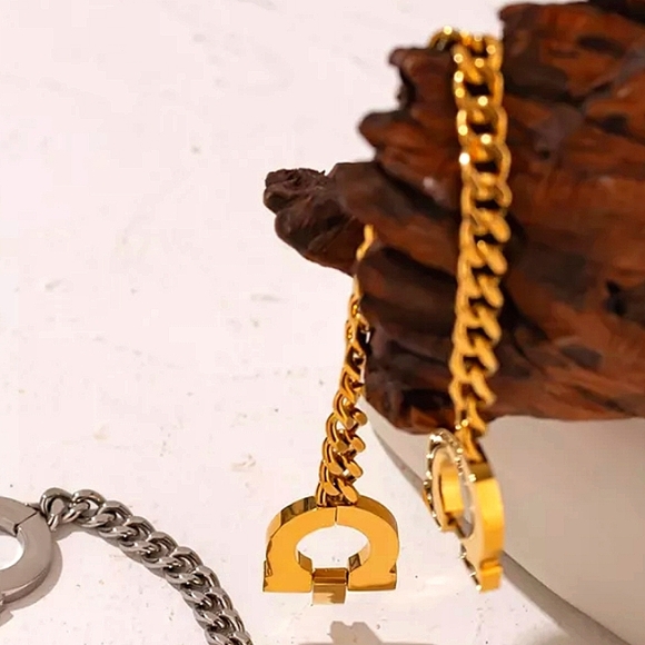 Omega Cuban Chain Link 18K Gold Plated Bracelet - Picture 6 of 11